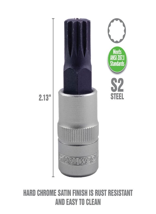 OEMTOOLS 23906 Triple Square Bit Set, Spline Socket Set 10 Piece, Magnetic Triple Square Socket Set, Triple Square Sockets Ideal for Automotive Repairs, Rust-Resistant Finish, M4-M18 Sizes - Image 3