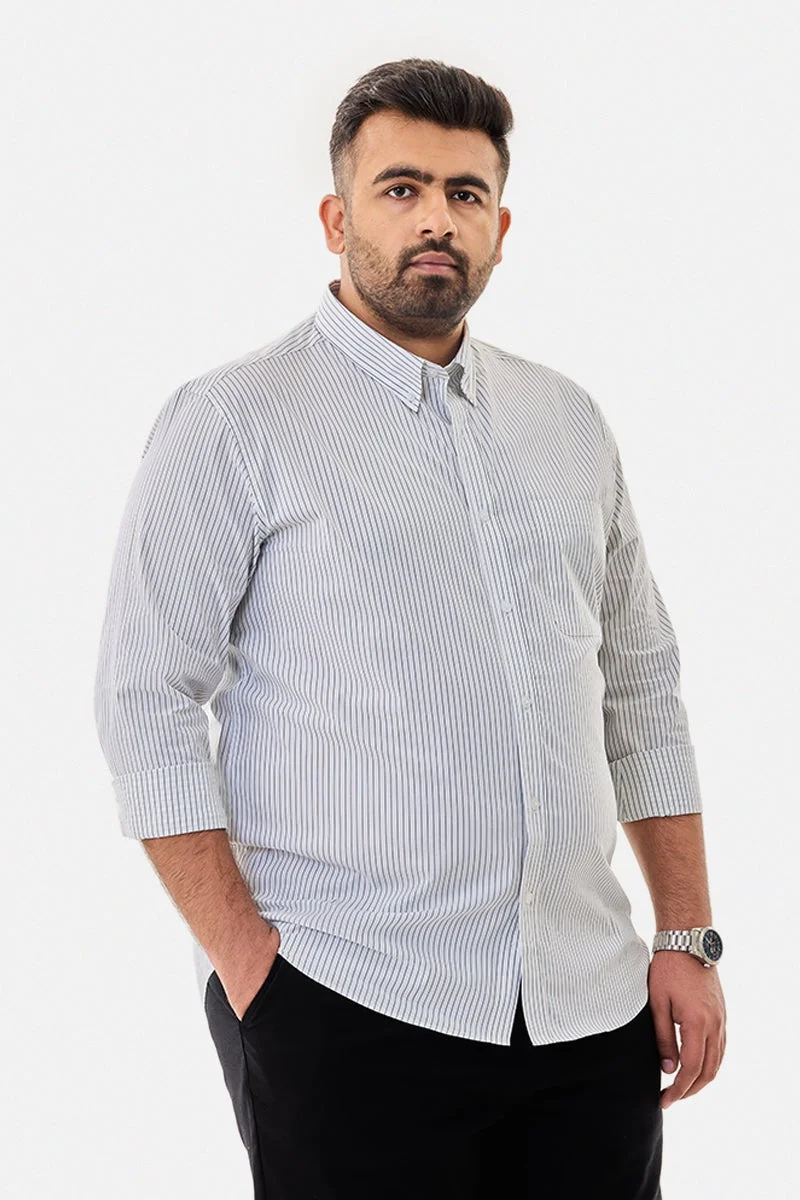 SNITCH Plus Size Stripes Stretch Shirt