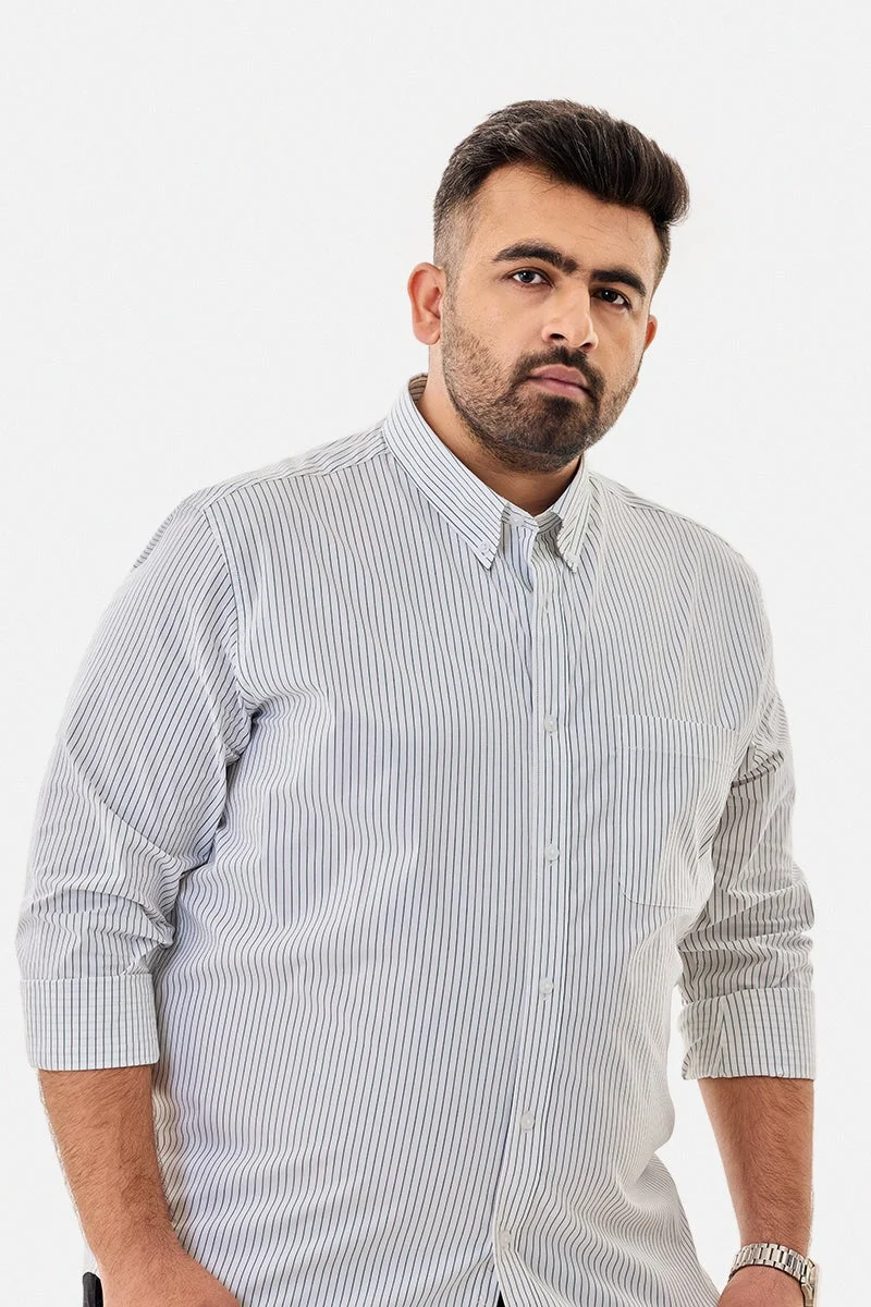 SNITCH Plus Size Stripes Stretch Shirt