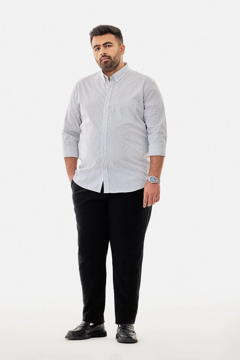 SNITCH Plus Size Stripes Stretch Shirt