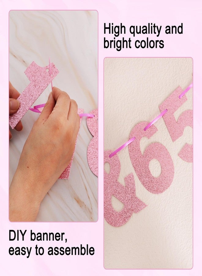 BEISHIDA 116 PCS Pink A-Z Glitter Black DIY Letter Banner Kit Make Your Own Banner - Image 3