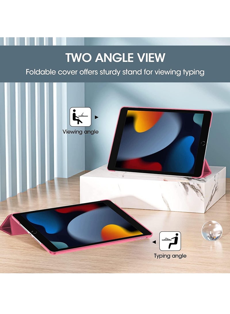 ELTRAZONE iPad 10.2 Case - Slim Stand Hard Back Shell Protective Smart Cover for iPad 9th (2021), 8th (2020), & 7th (2019) Generation - Pink - Image 5