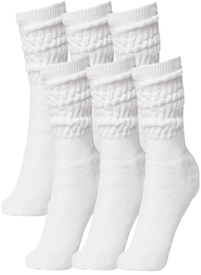 BRUBAKER Womens Or Mens Fitness Workout Slouch Gym Socks White 6 Pack EU39-42 / US6.5-10