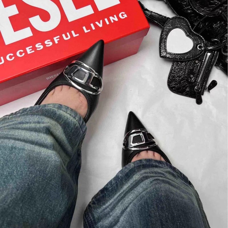 Kanglida 2024 Silver High Heels Celebrity Catwalk Style Pointed Toe Stiletto Metal Buckle Back Hollow Shoes - Image 2