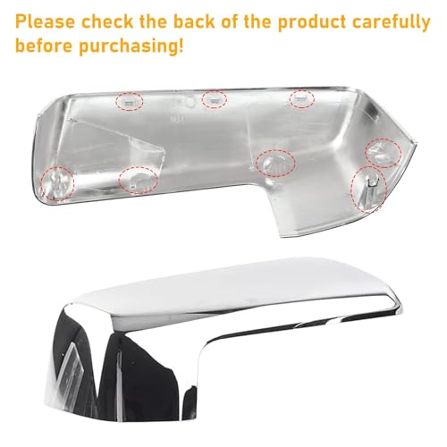 Moonlinks Compatible with 2019-2025 Chevy Silverado 1500 GMC Sierra 1500 Side Mirror Cover,Chrome Plating LH & RH Side Door Exterior Rearview Mirror Cap Trim for Silverado 1500(1 Pair) - Image 5