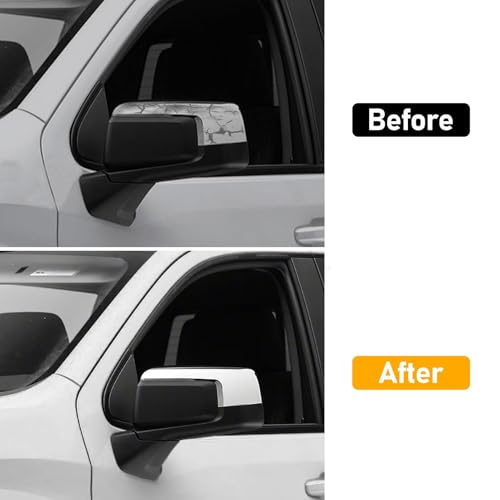 Moonlinks Compatible with 2019-2025 Chevy Silverado 1500 GMC Sierra 1500 Side Mirror Cover,Chrome Plating LH & RH Side Door Exterior Rearview Mirror Cap Trim for Silverado 1500(1 Pair) - Image 4