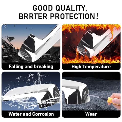 Moonlinks Compatible with 2019-2025 Chevy Silverado 1500 GMC Sierra 1500 Side Mirror Cover,Chrome Plating LH & RH Side Door Exterior Rearview Mirror Cap Trim for Silverado 1500(1 Pair) - Image 3
