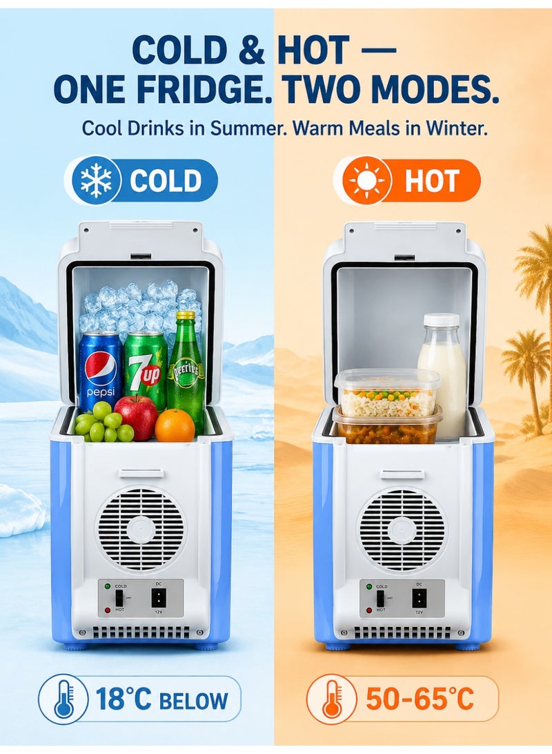Portable car fridge, 12V DC mini fridge, 6-litre portable cool box, compact car freezer, cool blue, ideal for travel, camping and road trips. Keeps skincare products, fruit, drinks and food fresh; dual-function cooling and heating - Image 4