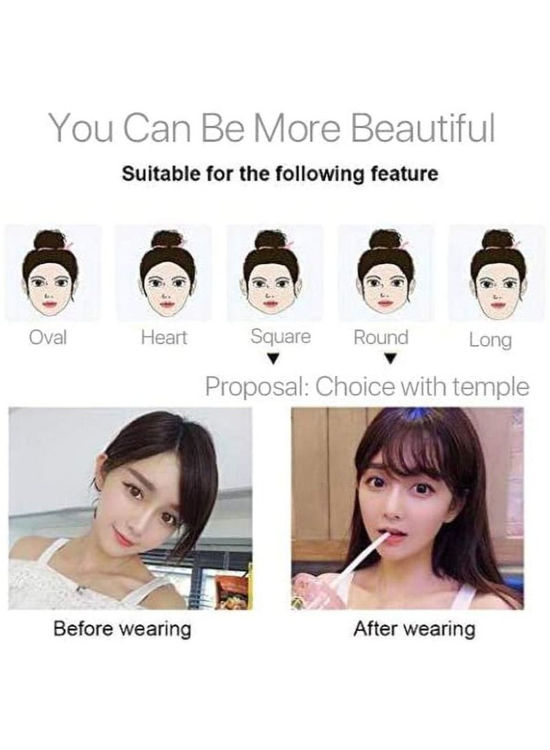 Estelle Clip in Bangs Hair Extensions Thin Neat Air Bangs for Women One Piece Hair Clip Full Neat Fringe, Side Bang Straight False Hairpiece With Clip Accessories (With Sideburn, Dark Brown) - Image 5