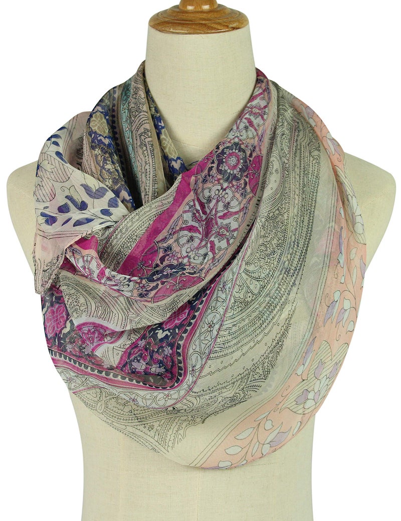PANTONIGHT Long Chiffon Sheer Scarf Gradient Shaded Colors Lightweight Scarf For Womens (NO.733) - Image 2