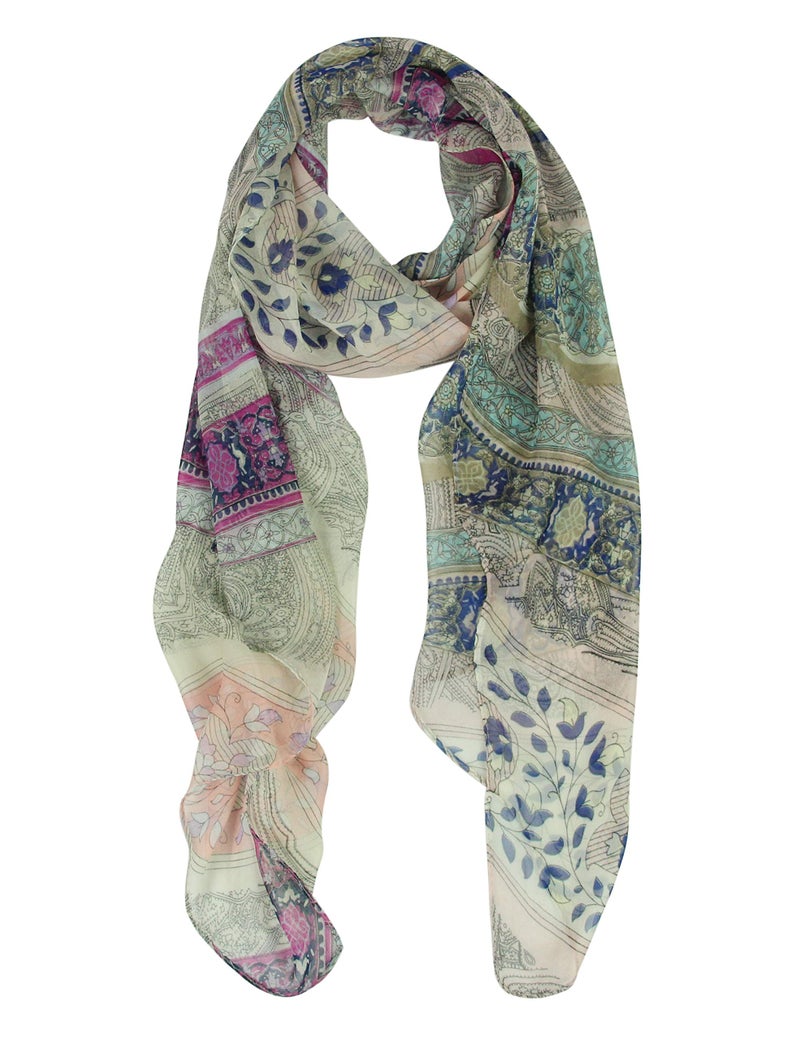 PANTONIGHT Long Chiffon Sheer Scarf Gradient Shaded Colors Lightweight Scarf For Womens (NO.733) - Image 1
