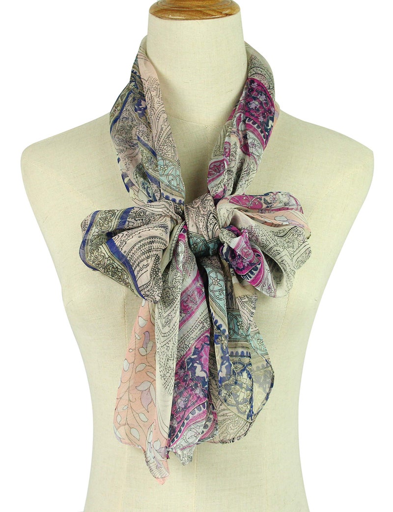 PANTONIGHT Long Chiffon Sheer Scarf Gradient Shaded Colors Lightweight Scarf For Womens (NO.733) - Image 3