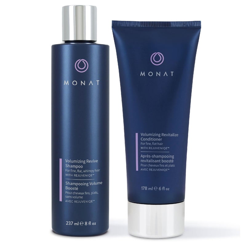 مجموعة شامبو وبلسم مونايت لتكثيف الشعر مع REJUVENIQE  عناية خفيفة للشعر الرقيق والمسطح  تعزز الحجم وتضيف النعومة واللمعان  الوزن الصافي 237 مل 8 أونصة سائلة  177 مل 6 أونصة سائلة