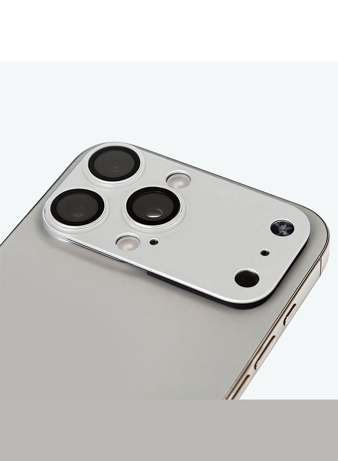 CATANES Camera Lens Protector for iPhone 15 Pro Max and 16 Pro Max - Imitates the Appearance of iPhone 17 Pro Max for a Stylish Upgrade - Silver - Image 3