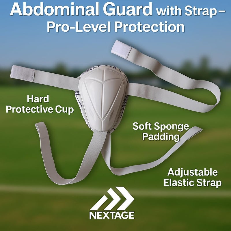 Nextage حماية البطن مع حزام - حماية رياضية للرجال في الكريكيت مع مرونة، واقي احترافي لحماية الأعضاء التناسلية مع قابلية للتعديل، دعم خفيف الوزن وحماية عالية ومعدات راحة - Image 4