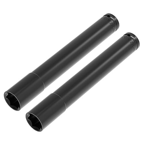 FOCMKEAS 2 Pcs 12 Inch Drive by 27mm Deep Impact Socket HeatTreated CRV Steel 8 Inch Length 6Point Metric Sizes - Image 1