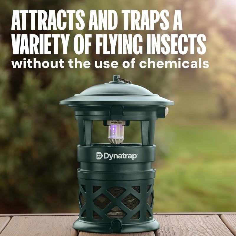 DynaTrap DT2030-GRSR Fly Traps Outdoor - Mosquito & Flying Insect Killer for 1 Acre â€“ Kills Flies, Gnats, Wasps - Bug Zapper Alternative - Green - Image 2