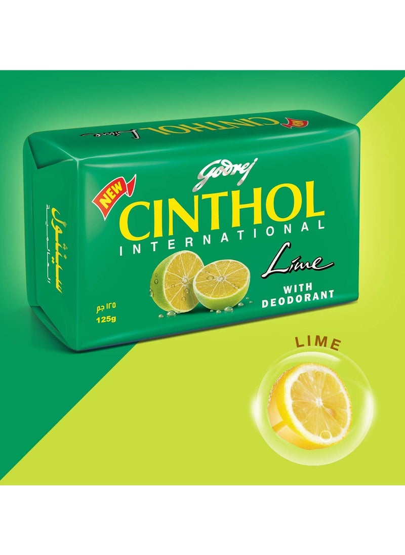 Cinthol - Cinthol Lime Bath Soap Germ Protection, 125g (Pack of 6) - Image 1