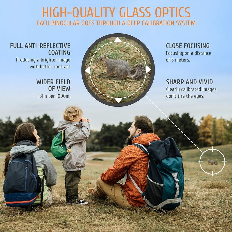 Scotar BeBison Binoculars for Kids - 8x21 High Resolution Real Optics - Compact Folding Shockproof Kids Binoculars for Bird Watching - Spy Games - Outdoor Play for Boys and Girl - Image 4