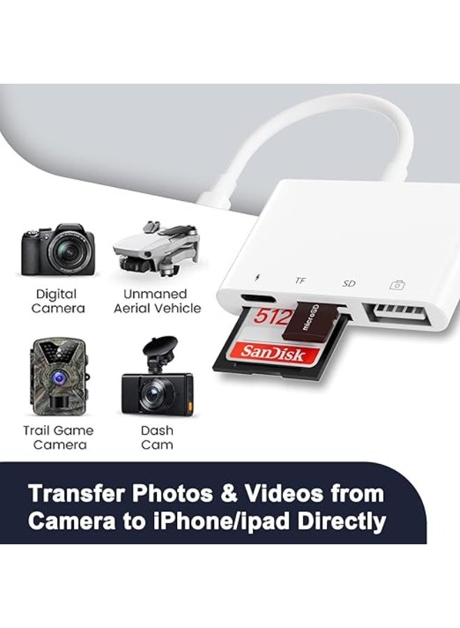 4-in-1 Lightning Card Reader – SD/TF Card and USB Adapter for iPhone and iPad  - Image 2