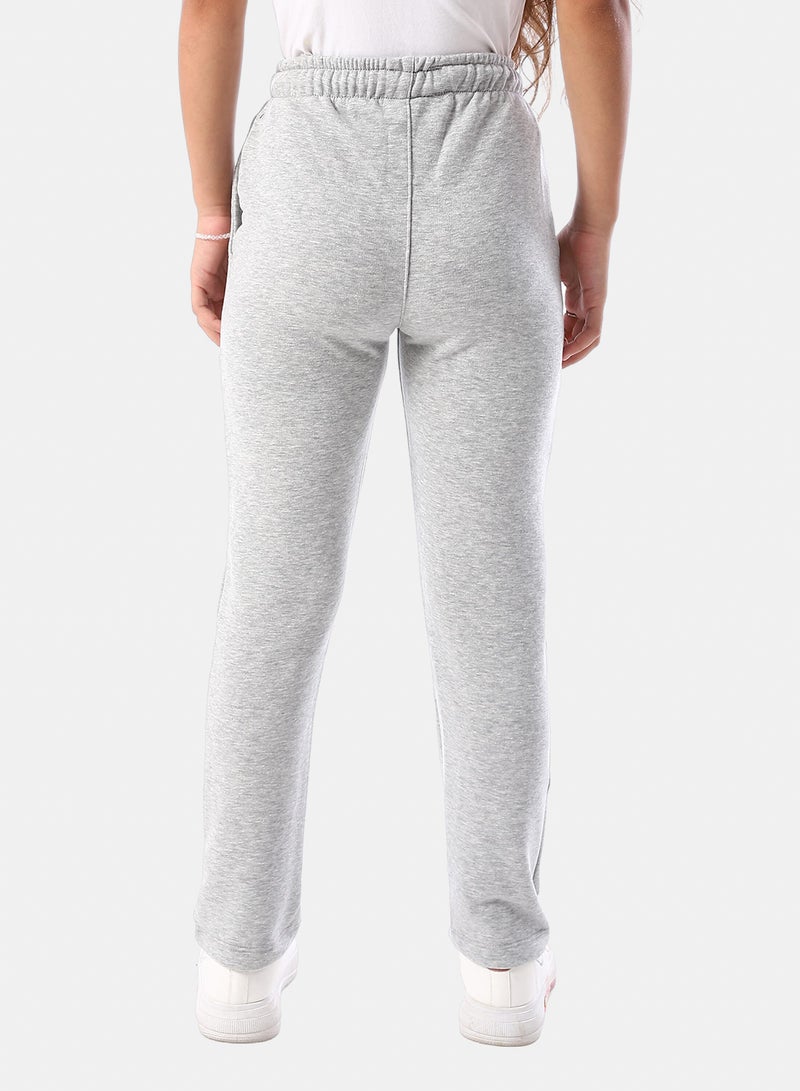 Andora Slash Pockets Cotton Girls' Pants - Smoke Grey - Image 3