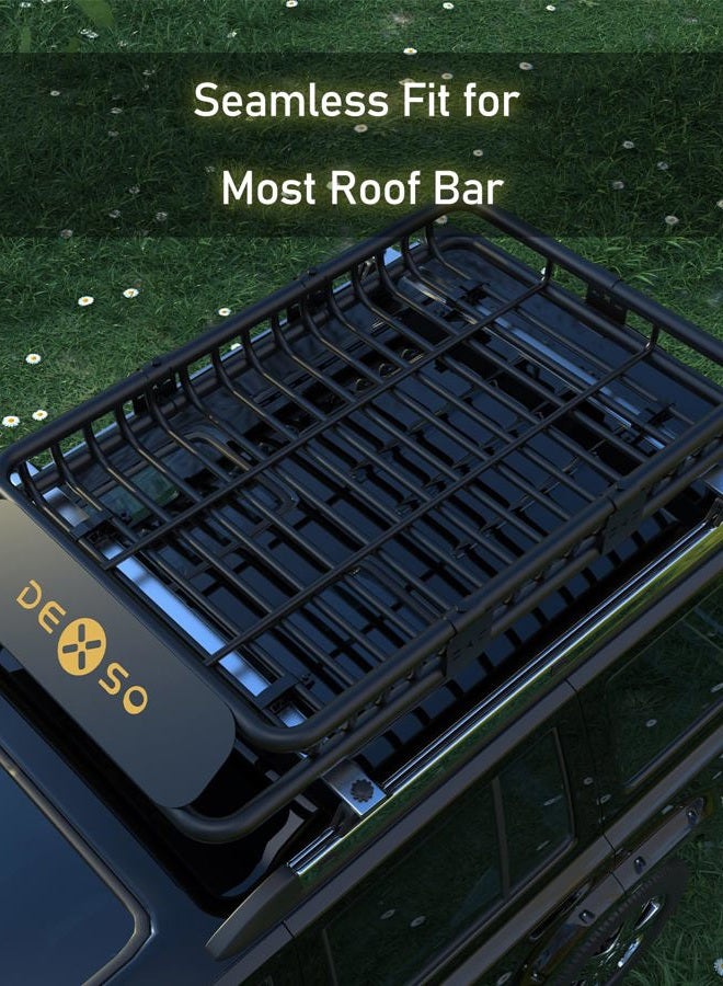 DEXSO Universal Roof Rack Basket, 51" x 36" Rooftop Cargo Carrier Basket, 200 Lbs Capacity Car Cargo Rack, Heavy Duty Luggage Rack for SUVs, Trucks, Vehicles - Image 4