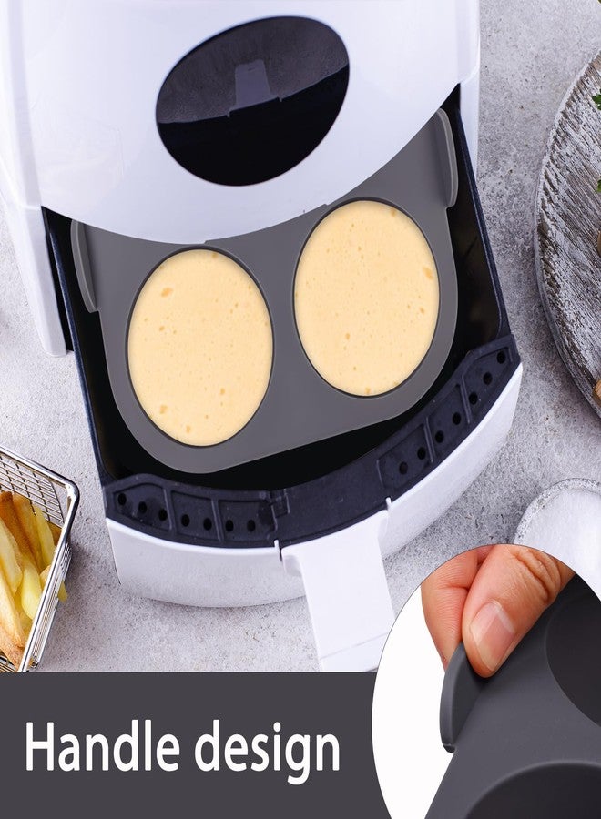 Fchil Silicone Muffin Tray for Air Fryer 1Pcs, 4-Cups Nonstick Muffin Pans with Carrying Handle, Silicone Cake Pans for Baking Cupcakes Pudding Dessert Quiches Tart, Grey - Image 4