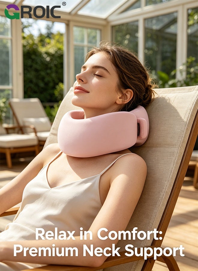 GROIC Ergonomic Neck Support Brace – Neck Brace Posture Corrector for Forward Head & Neck Pain Relief, Breathable Cotton Neck Stretcher for Office, Travel & Daily Use (Pink) - Image 5