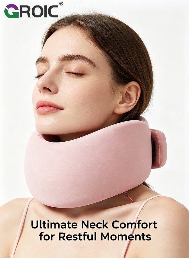 GROIC Ergonomic Neck Support Brace – Neck Brace Posture Corrector for Forward Head & Neck Pain Relief, Breathable Cotton Neck Stretcher for Office, Travel & Daily Use (Pink) - Image 4