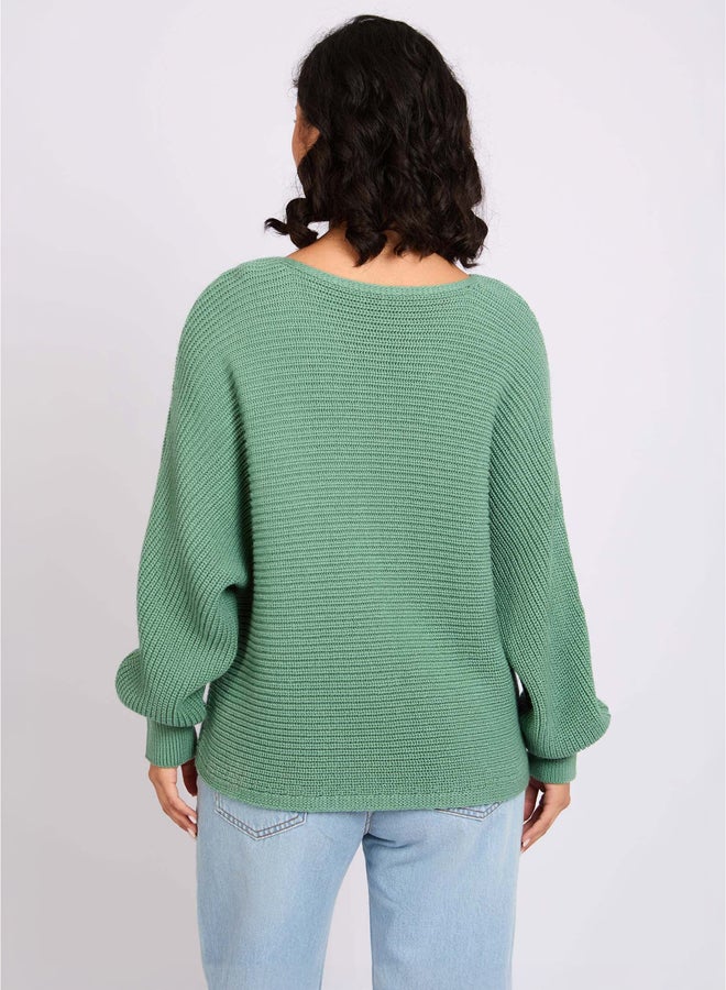 Premoda Women Pullover  Oversize Cropped Green  - Image 4