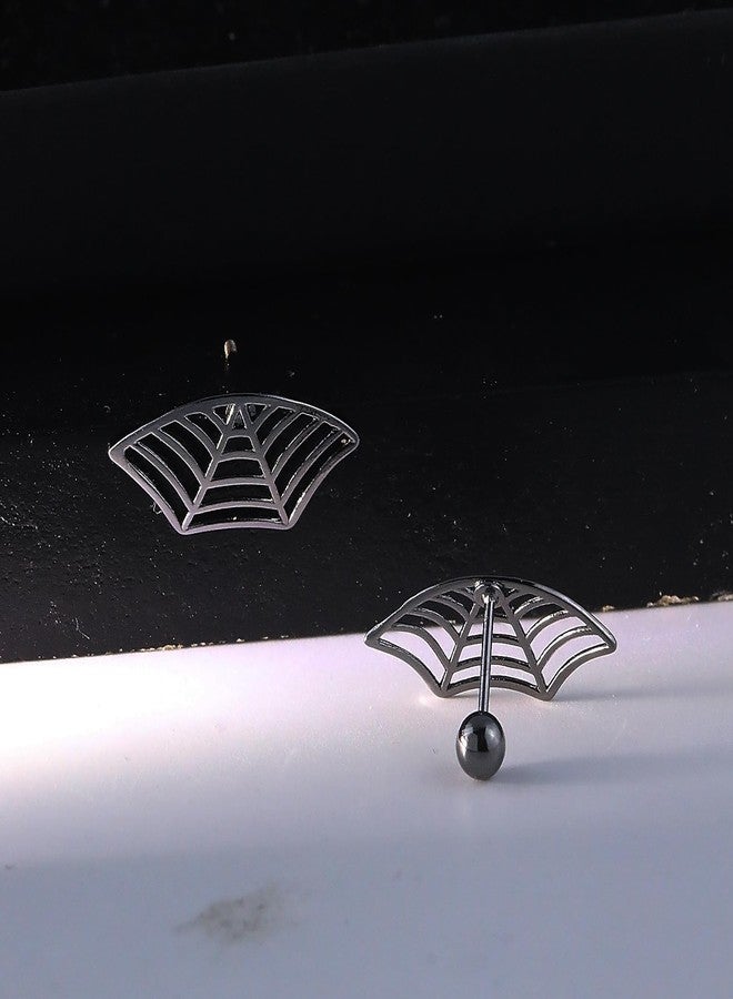 Xeyau Gothic Earrings Spider Web Earrings for Women Halloween Earrings Cartilage Funny Fake Spider Punk Stud Earring Goth Halloween Piercing Earring Accessories Jewelry (Black-Bead) - Image 5