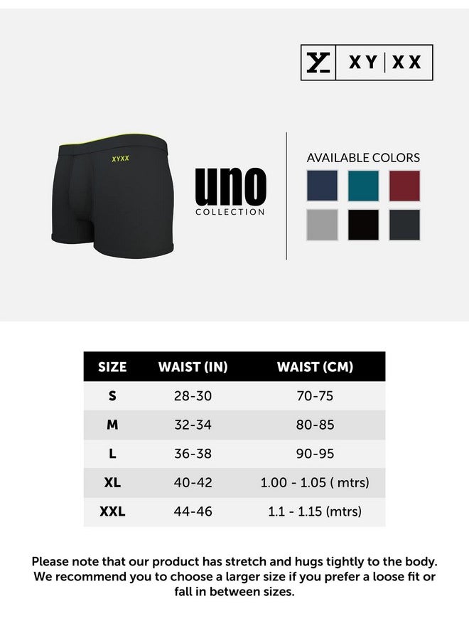 XYXX XYXX Modal Stretch Solid (Pack of 3) (Uno Trunks for Men Pack of Three_Maroon+Teal Blue+Black_L)  - Image 5
