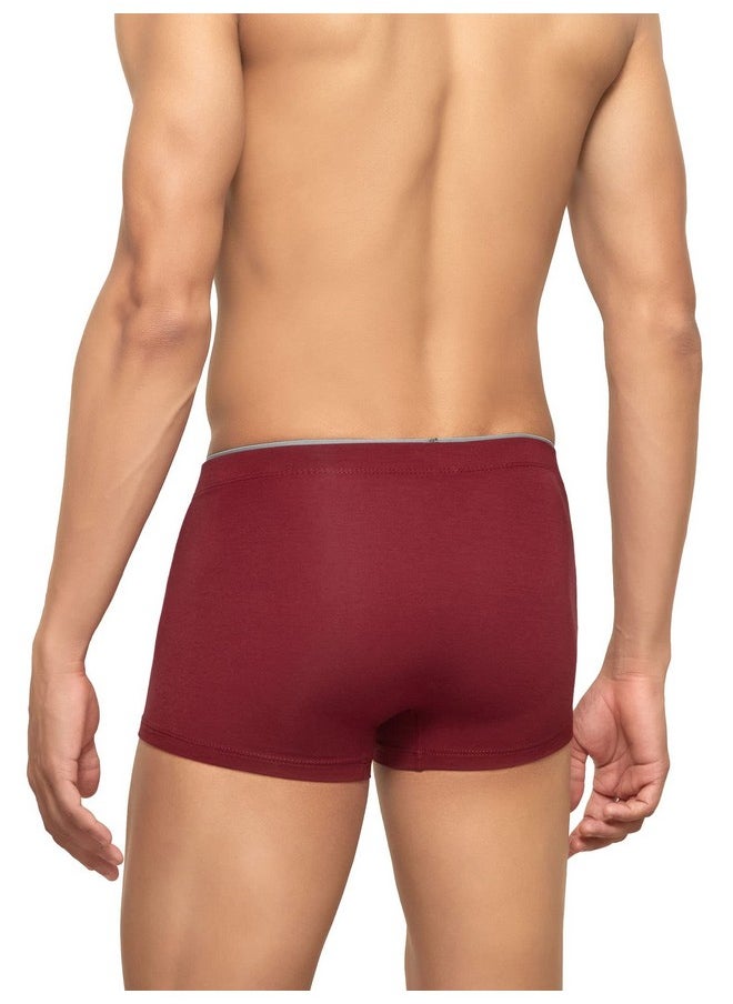 XYXX XYXX Modal Stretch Solid (Pack of 3) (Uno Trunks for Men Pack of Three_Maroon+Teal Blue+Black_L)  - Image 3