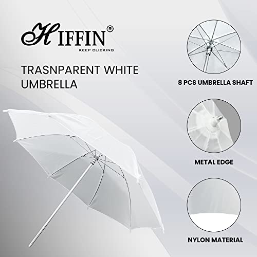 HIFFIN Professional White Umbrella 100cms 36 inch/91cm for Photography Studio LED Video Light Flash, Camera Flash Video Light Stand, Lighting Diffuser - Image 5