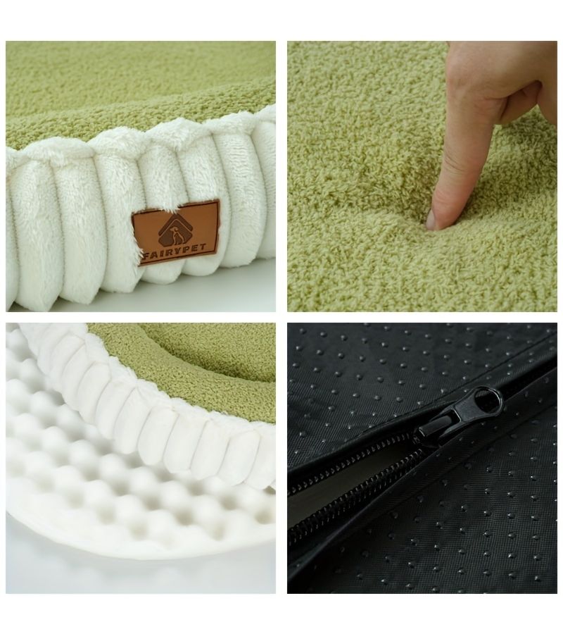 1pc Green Dog Bed Cat Bed Pet Bed XL Washable Egg Shaped Sponge Bottom Mat Non Slip Moisture Proof All Season Use For Pets Up To 15 Kg - Image 4