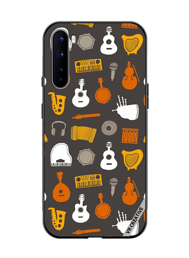 VR CREATIVE Protective Case Cover For OnePlus Nord Musical Instruments Flat Design Multicolour - Image 1