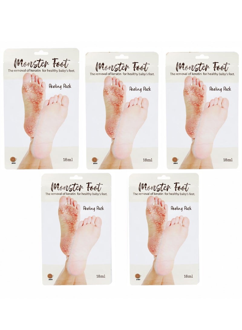 سنايل مجموعة ماسك تقشير الاقدام الكوري مونستر مكونة من 5 قطع  18*5 مل - Image 1