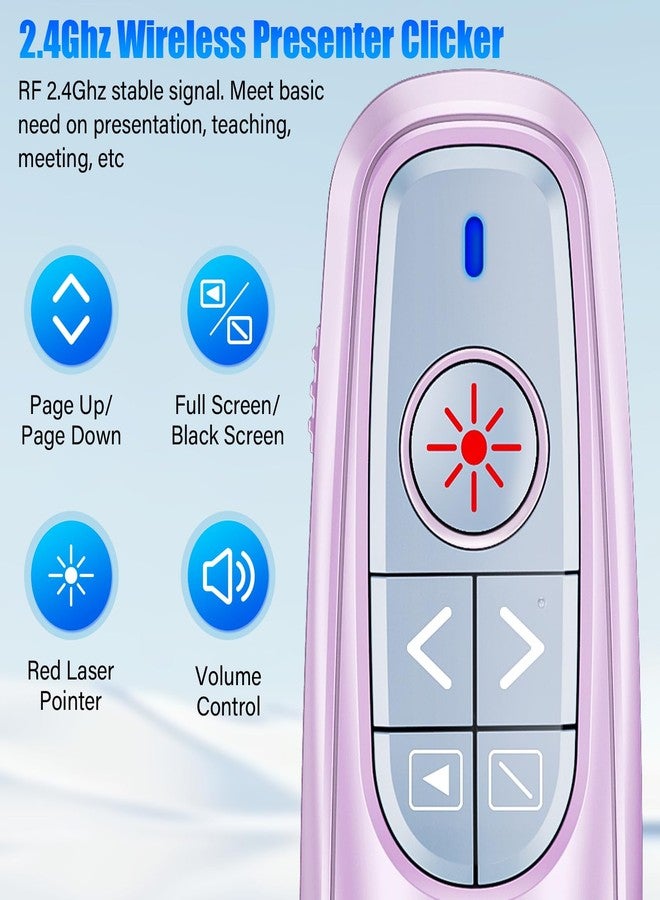 RJAD Presentation Clicker Wireless Presenter Remote Clicker, USB C PowerPoint Clicker for Presentation with Laser Pointer, RF 2.4GHz Computer Pointer Clicker Slide Advancer for Mac - Image 2
