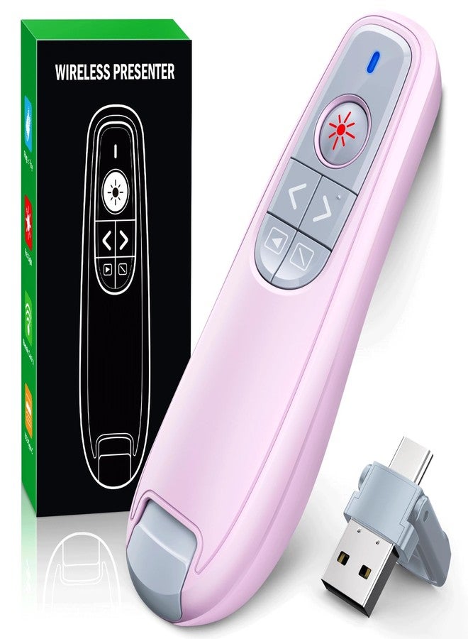 RJAD Presentation Clicker Wireless Presenter Remote Clicker, USB C PowerPoint Clicker for Presentation with Laser Pointer, RF 2.4GHz Computer Pointer Clicker Slide Advancer for Mac - Image 1