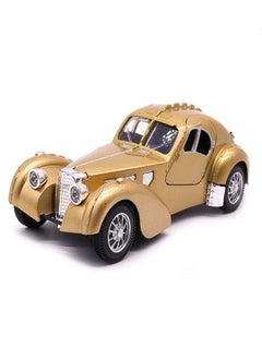die cast 1:28 Scale Pullback Diecast Bugatti 1936 Metal Antique Classic Model Cars With Light & Sound - Collectible Toy Gifts (Gold)  - Image 1