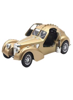 die cast 1:28 Scale Pullback Diecast Bugatti 1936 Metal Antique Classic Model Cars With Light & Sound - Collectible Toy Gifts (Gold)  - Image 3