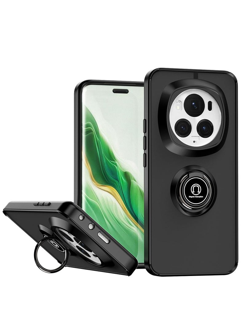 Phone Case Cover for Honor Magic 6 Pro 5G, 360°Rotating Kickstand Ring + Support Magnetic Car Mount + Slim Thin PC&TPU Shockproof Mobile Phone Case For Honor Magic 6 Pro 5G, Black  - Image 1
