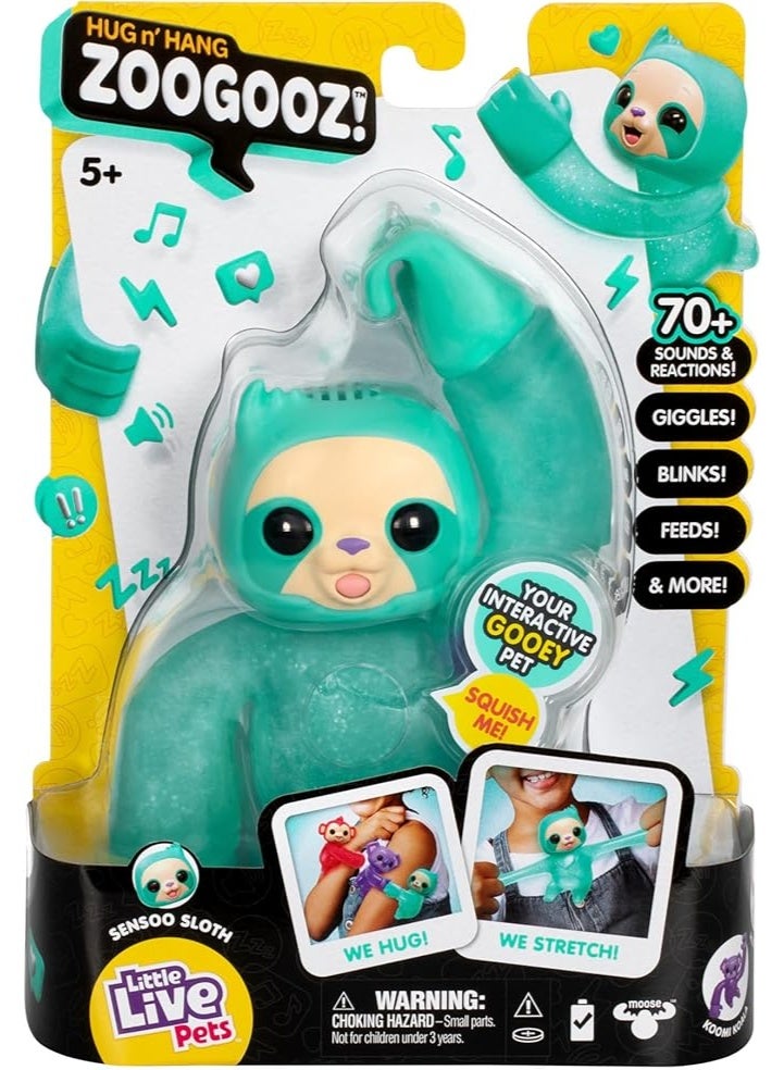 Little Live Pets Hug n' Hang Zoogooz – Sensoo Sloth Interactive Squishy Pet with 70+ Sounds & Reactions