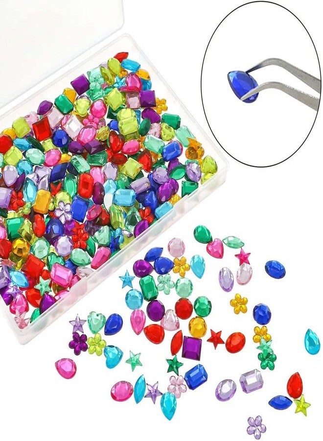 DIY Crafts أعمال يدوية 140 قطعة، أحجام مختلطة، أحجار كريمة أكريليك مسطحة الظهر لأحجار الزينة للفنون والحرف، أشكال، 10-15 مم (140 قطعة، أحجام مختلطة) - Image 5