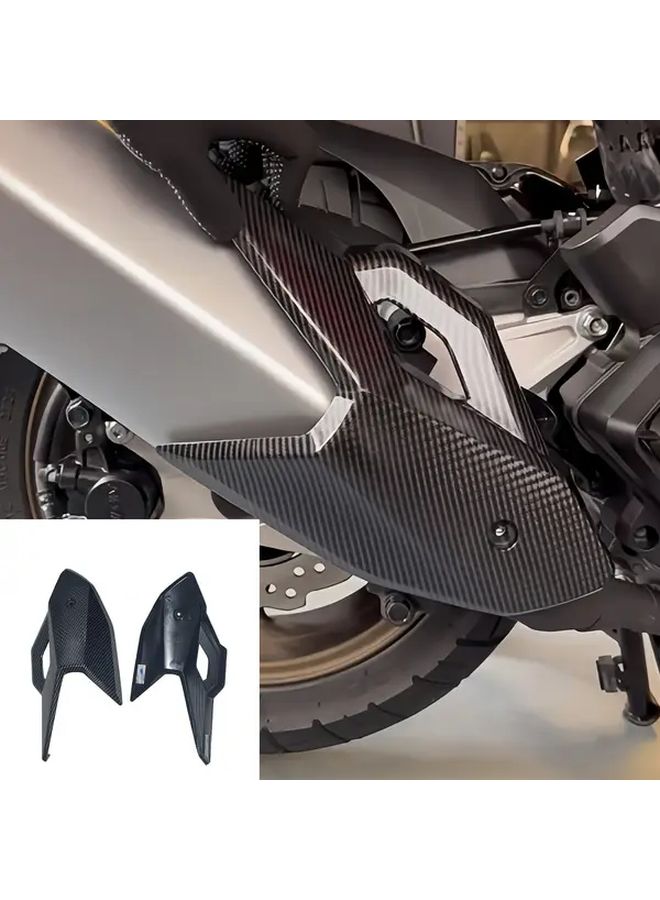 غطاء أنبوب العادم بنمط ألياف الكربون للحماية من الخدوش لدراجة هوندا X ADV 160 النارية - Image 1