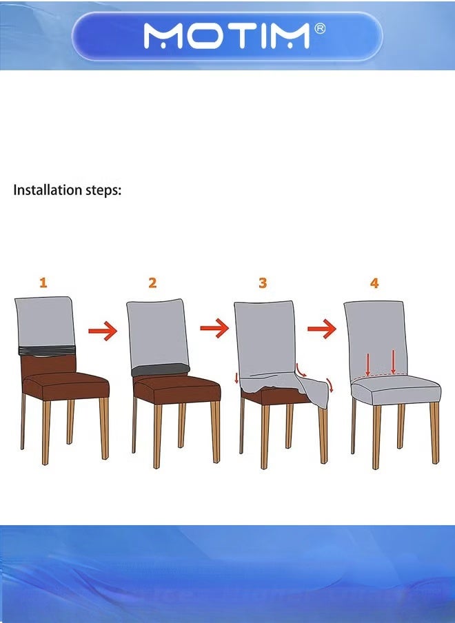Motim 4pcs Chair Slipcovers for Dining Room Chair seat Covers Chair Covers for Party Protection Universal Fit Soft Polyester  - Image 5