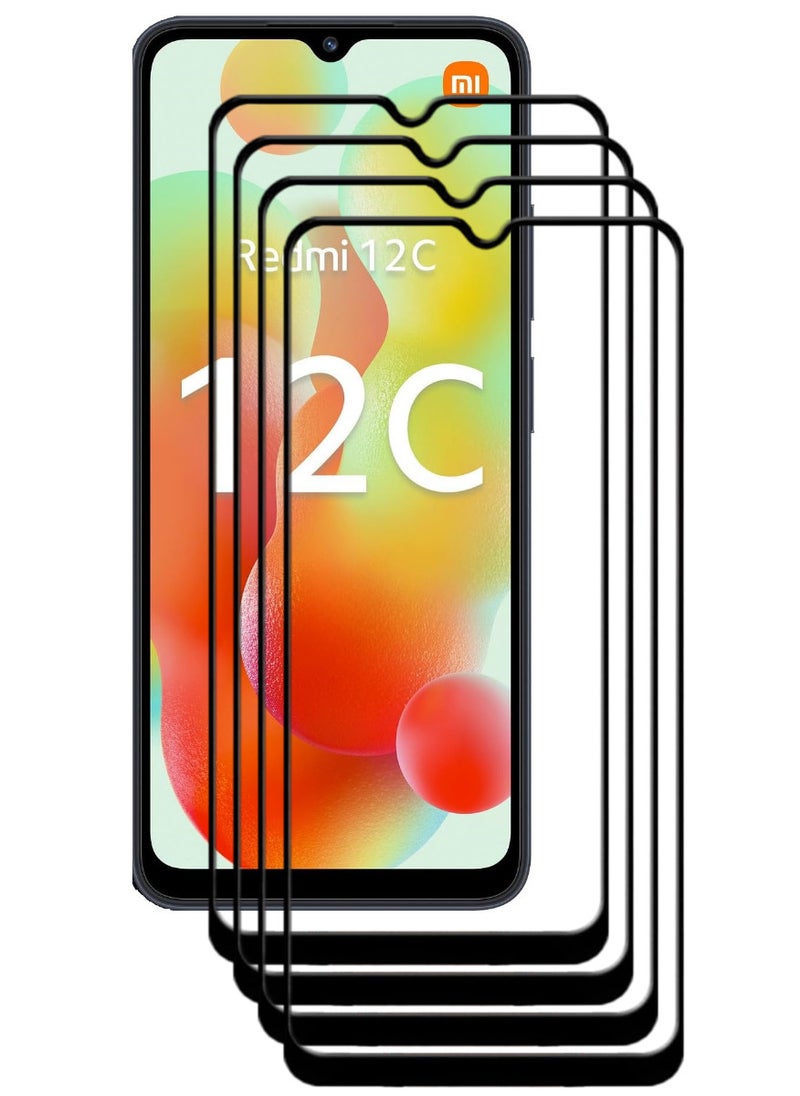 ACLIX 4 Pieces Antistatic ESD Dustproof Premium Quality High Definition Tempered Glass Screen Protector Designed For Xiaomi Redmi 12C - Image 1