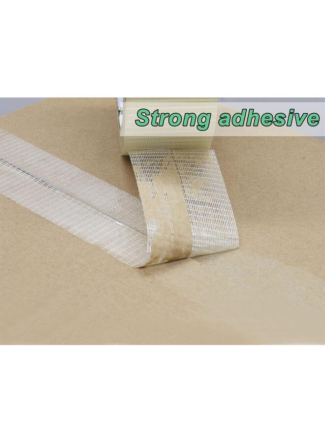 يُسلِّم 4 قطع، شريط من الألياف الزجاجية، شريط ربط معزز بخيوط شفافة للتعبئة الثقيلة، مقاومة ممتازة للخدوش والتآكل والخدوش - Image 4