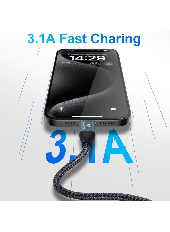 Thzzhnno كابل USB A إلى USB C بطول 1 متر، نقل بيانات USB 3.1 USB 3.2 Gen2 بسرعة 10Gbps لجهاز Samsung Galaxy/iPhone 15/MacBook Pro/iPad Pro - Image 4
