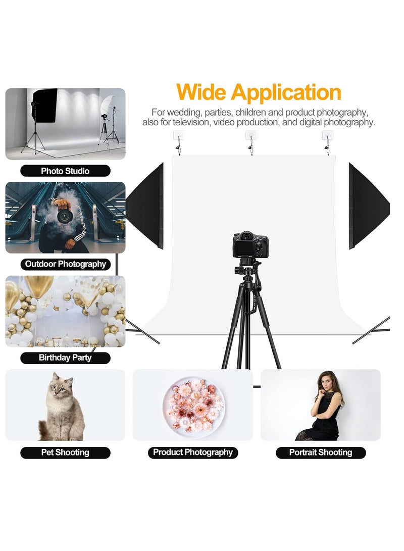 Photography White Backdrops for Wall Mounted Setup Photoshoot Pure White Screen Cloth Sheet Background Zoom Polyester Photo Back Drop Pack for Party Photo Video Shoot 1 x 2 m - Image 4